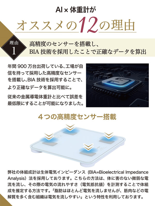 AI×体組成計 アプリ連動体重計